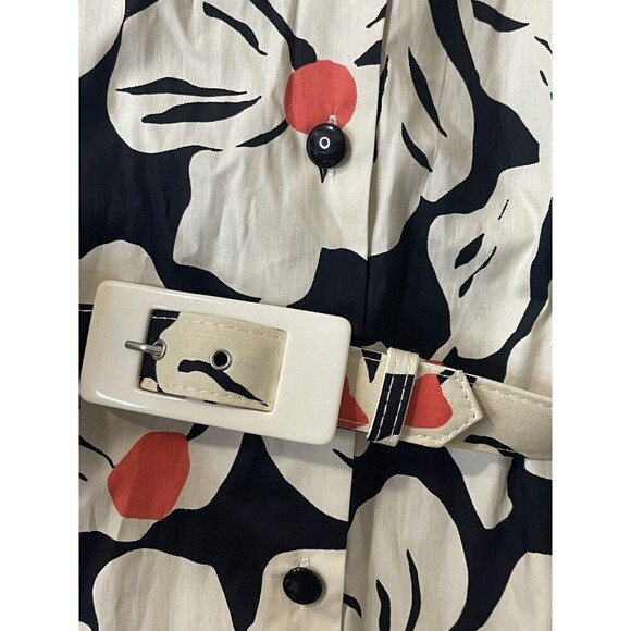MODCLOTH Floral Button Front Shirt Dress Size Small Black White NEW Retro Casual - Picture 11 of 11